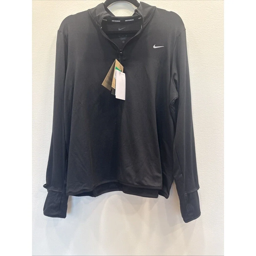 NWT Nike Women's Swift Element Dri-FIT 1/4-Zip Top, Black